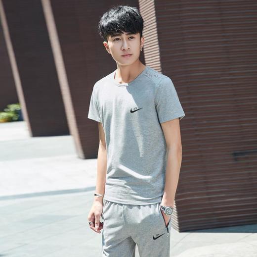 【服饰鞋包】夏季运动套装两件套男 纯棉短袖T恤七分裤子休闲时尚 商品图1