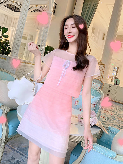 张心子很仙的两件套洋气网红2020夏装新款俏皮减龄网纱套装裙女仙
