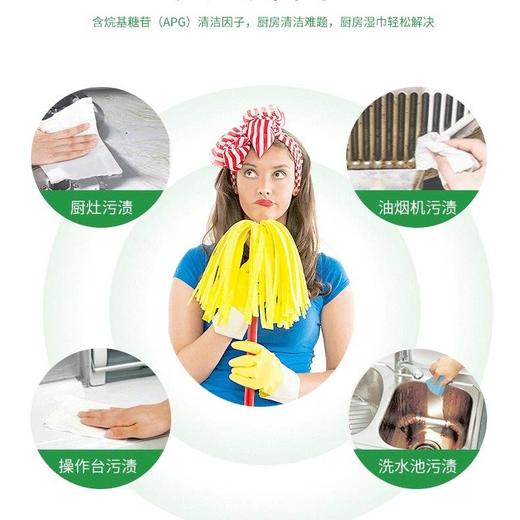 厨房湿巾清洁厨房专用纸巾120片去油污带盖湿纸巾用纸， 商品图4