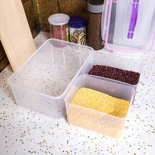 【简约杂粮储物盒】8L/4L/2.1L分格保鲜盒密封储物收纳盒杂粮罐米桶 商品图6
