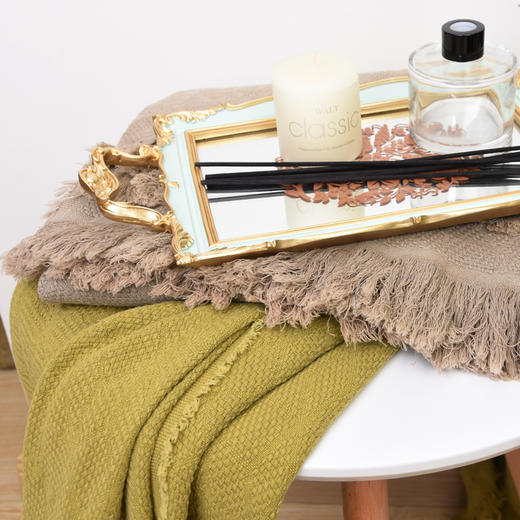 全棉色织流苏披肩 商品图1