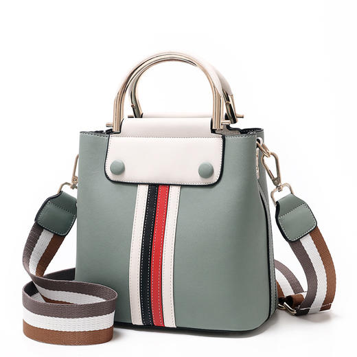 ZM-566新款韩版时尚撞色水桶包网红宽肩斜挎包TZW 商品图4