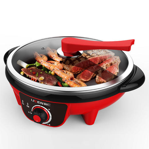 利仁liven电饼铛电煎锅家用多功能电热锅不粘电炒锅加大煎饼机jgj3502