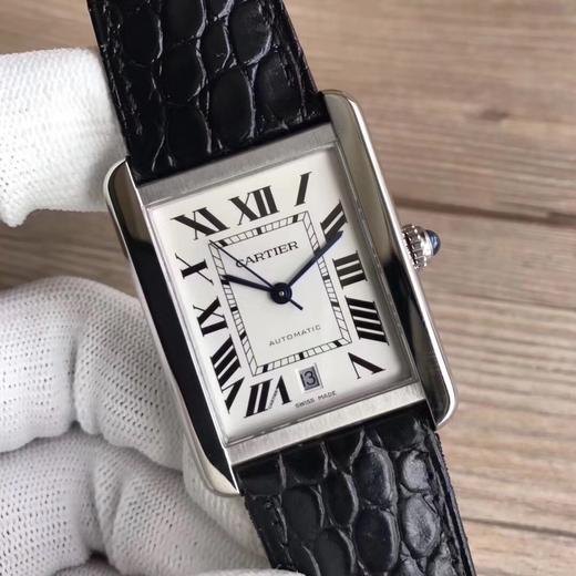 V6卡地亚坦克系列W5200027，瑞士2824自动机械机芯，表径：40.85x31毫米，表壳厚度：7.65毫米，表壳材质：精钢,男士手表，皮表带，密底 商品图3