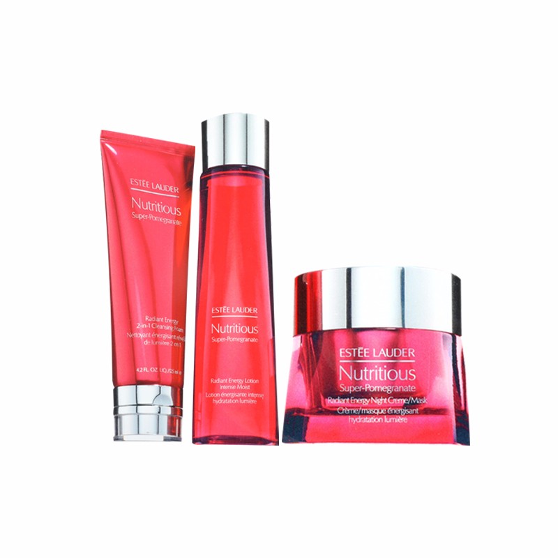 ESTEE LAUDER /雅诗兰黛 新版红石榴三件套(洁面乳125ML+能量水滋润型200ML+晚霜50ML) 直邮JPY带授权招加盟代理