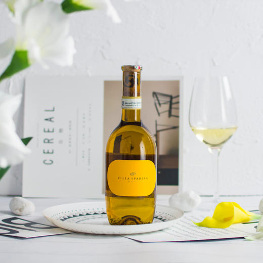 小棕瓶手榴弹docg意大利gavi名庄villasparina干白葡萄酒375ml6瓶起箱