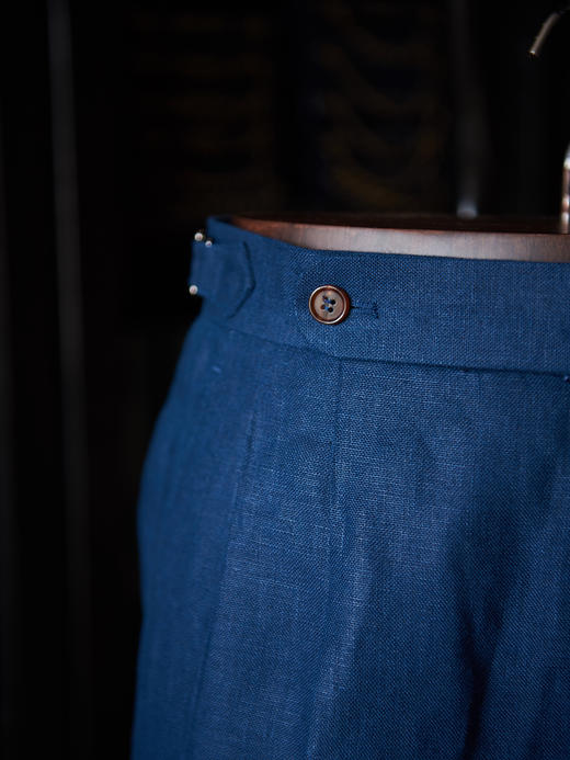 Baird  Mcnutt  深蓝色爱尔兰亚麻意式工艺裤装 商品图1