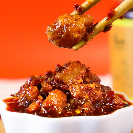 茂德公香辣鸡丁酱辣椒酱农家自制蒜蓉酱下饭菜拌饭拌面香辣酱225g 商品图3