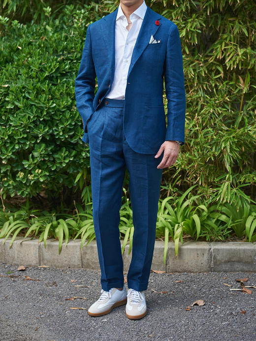 Baird  Mcnutt  深蓝色爱尔兰亚麻意式工艺裤装 商品图3