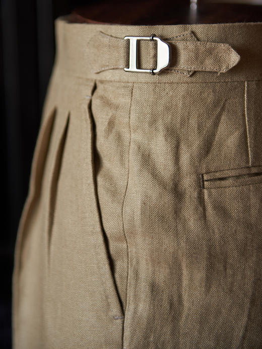 Baird  Mcnutt 卡其色爱尔兰亚麻意式工艺裤装 商品图2