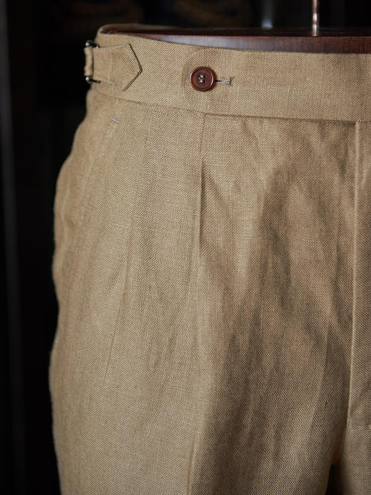Baird  Mcnutt 卡其色爱尔兰亚麻意式工艺裤装 商品图1