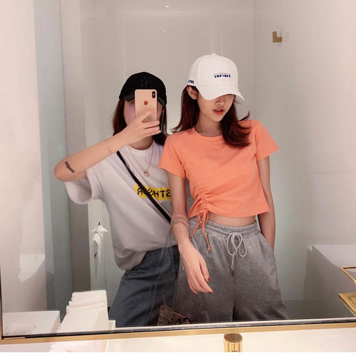 裁缝学苑 AW49抽绳露脐短款T恤1:1实物服装纸样剪裁图纸牛皮纸样 商品图0