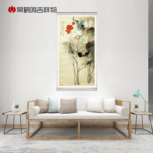 五色荷花画 商品图0