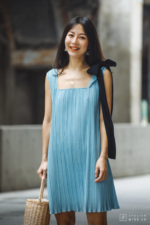AtelierMissLu / Aria-云雾蓝飘带装饰连身裙 商品图1