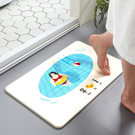 卡乐美 创意趣味吸水硅藻泥浴室防滑垫地垫卫生间吸水速干脚垫洗手间垫子 商品图0