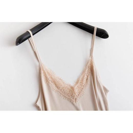 宽松V领花边真丝吊带睡裙性感睡衣蚕丝打底衬裙 商品图2