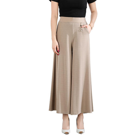 XK-FV8901新款高腰大脚宽腿松紧薄款阔腿裤 商品图4