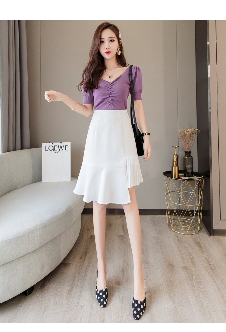 百褶裙半身裙女装简约纯色ins短裙chic显瘦a字裙