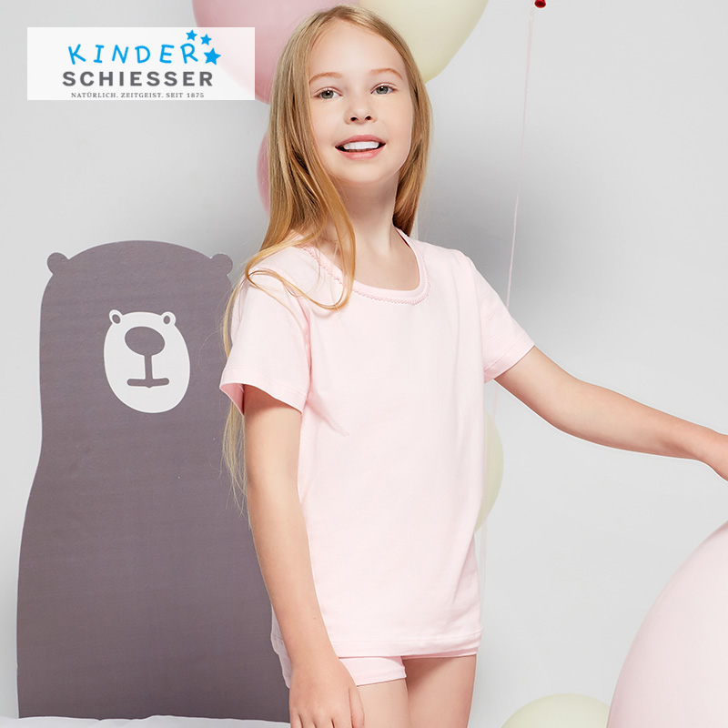 SCHIESSER KINDER/舒雅童装女童棉质圆领短袖T恤36/5258M
