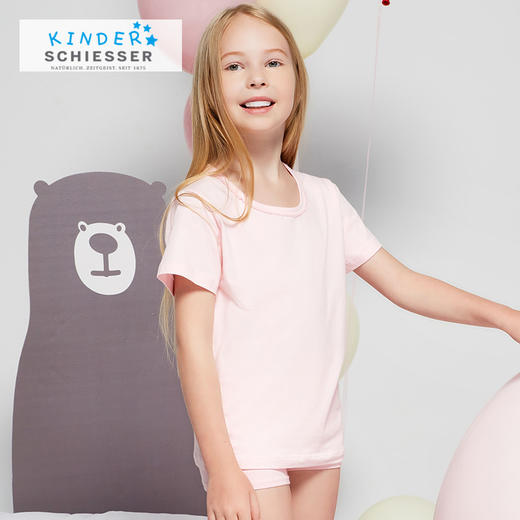 （清仓款，不退换）SCHIESSER KINDER/舒雅童装女童棉质圆领短袖T恤36/5258M 商品图0