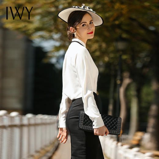 IWY/气质名媛白色衬衫职业装OL通勤内搭正装工作服B134 商品图4