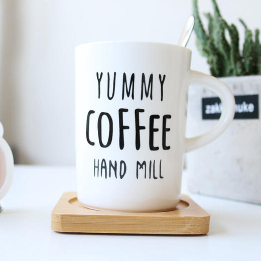 陶瓷马克杯 涂鸦字母咖啡杯套装 早餐牛奶情侣水杯 商品图4