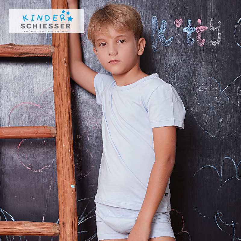 SCHIESSER KINDER/舒雅童装男童棉质圆领短袖T恤37/5189M