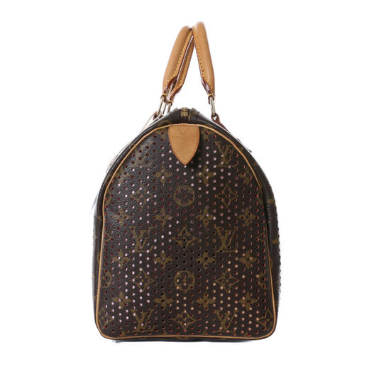 b  louis vuitton 路易威登 lv speedy30 棕色老花镂空波士顿包