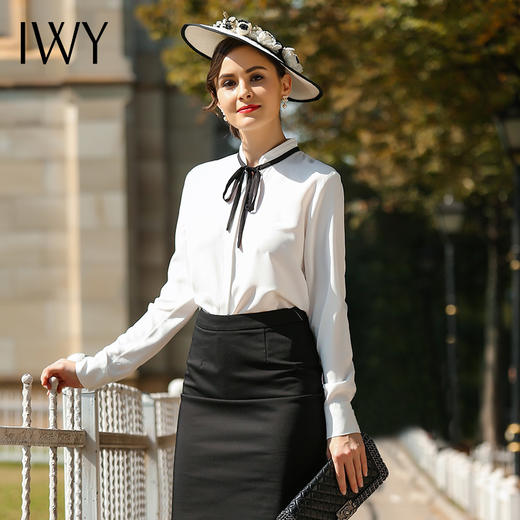 IWY/气质名媛白色衬衫职业装OL通勤内搭正装工作服B134 商品图0