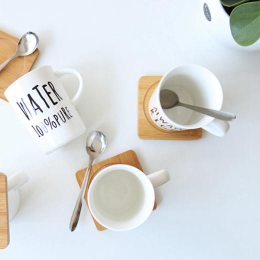 陶瓷马克杯 涂鸦字母咖啡杯套装 早餐牛奶情侣水杯 商品图0