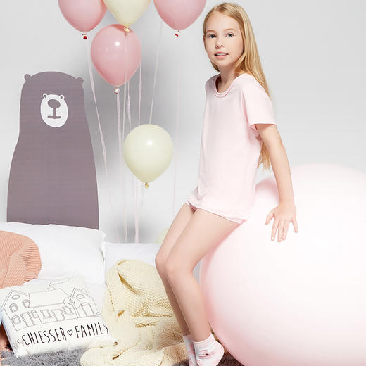 （清仓款，不退换）SCHIESSER KINDER/舒雅童装女童棉质圆领短袖T恤36/5258M 商品图1