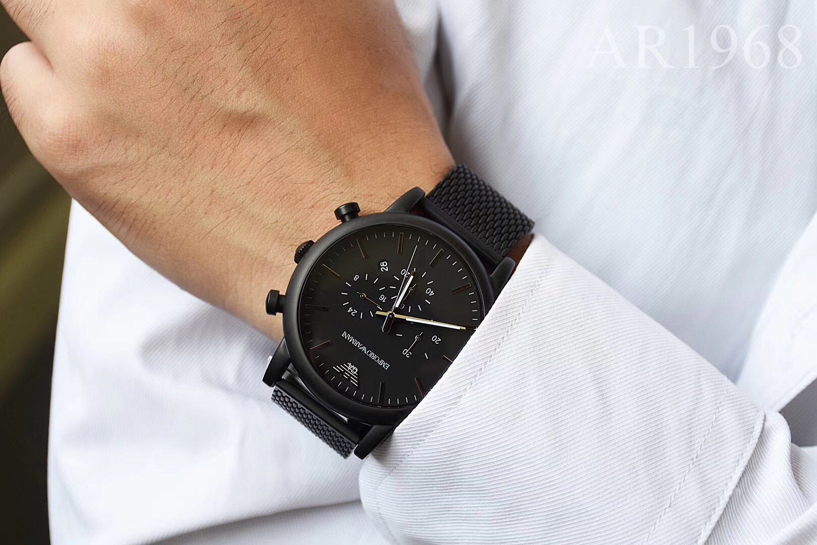 原单阿玛尼armaniar1968机芯进口石英计时机芯表壳316l精钢表镜强化矿