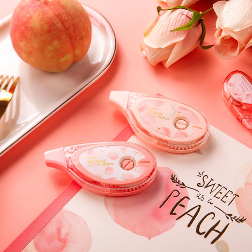 乐桃派对系列修正带 可爱水蜜桃少女心涂改带改错带5m/12m