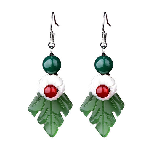 CZYH-018新款民族风琉璃叶子气质简约复古风耳坠 商品图4