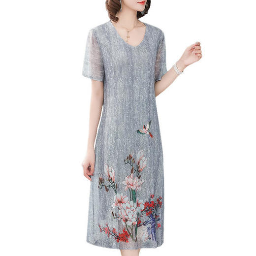 AHM-fls0615夏新款年女装阔太太大码洋气高贵裙子 商品图4