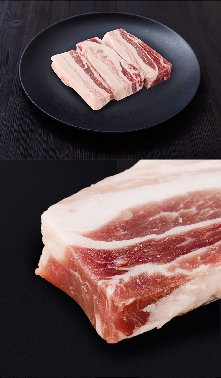 橡子饲养伊比利亚黑猪去皮减脂猪五花