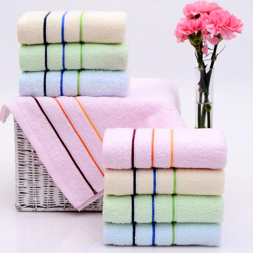 洁丽雅毛巾3条装纯棉洗脸家用面巾素色大毛巾成儿儿童毛巾74*33柔软吸水加厚6443 商品图3