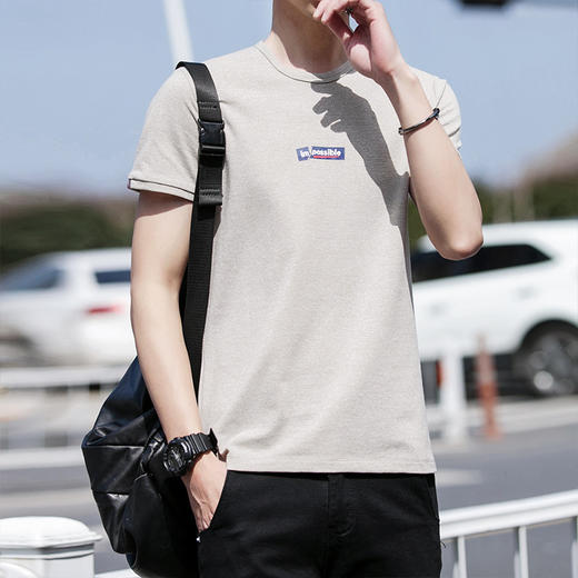 男士短袖t恤男圆领夏季t恤青年打底衫男装 商品图1