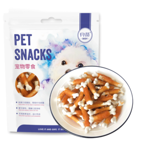 贝蒂400g宠物零食 鸡肉绕牛奶钙骨 泰迪金毛比熊磨牙洁齿训练