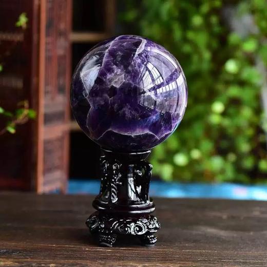 天然紫色水晶球招财摆件镇风水宅转运紫晶球能量之石
