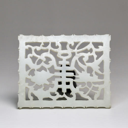 清代和田白玉“福寿双全”牌 商品图1