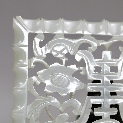 清代和田白玉“福寿双全”牌 商品图3