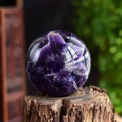 天然紫色水晶球招财摆件镇风水宅转运紫晶球能量之石
