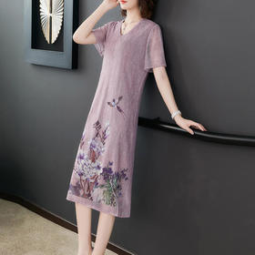 AHM-fls0615夏新款年女装阔太太大码洋气高贵裙子