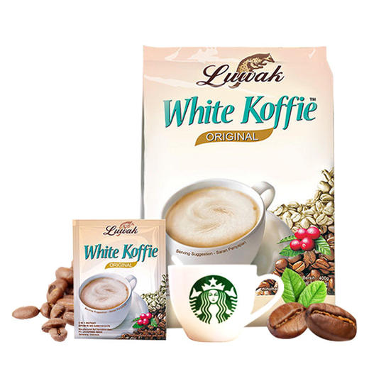 【买2送杯】Luwak猫屎白咖啡速溶三合一咖啡粉400g办公提神 商品图3