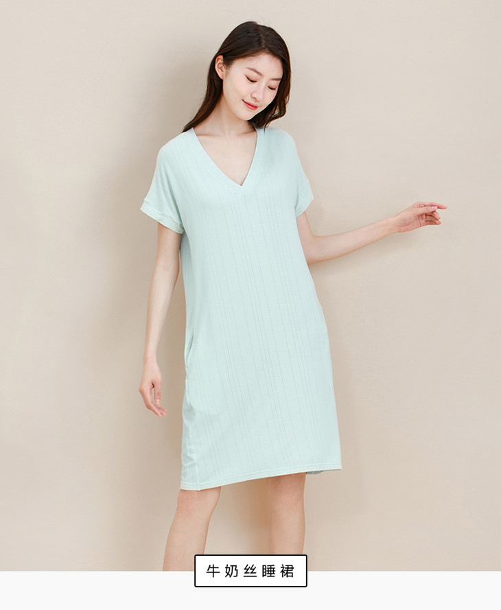 in and on·牛奶纤维睡裙,套装│用"牛奶"做的睡衣,清凉爽滑,睡觉穿好