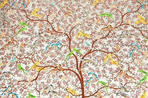 她乡悦品-手工微型艺术绘画银色托盘, 百鸟幸福树 商品图5