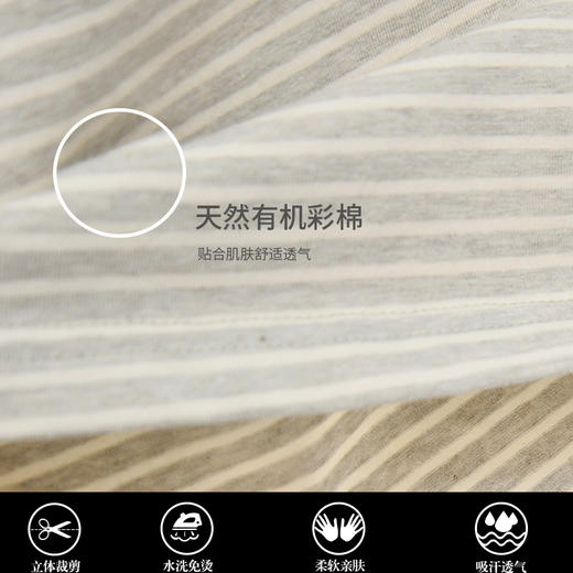 敦煌有机彩棉 素道短袖棉睡裙女mm宽松薄款日系孕妇可外穿家居服 商品图2