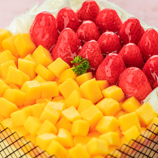 【美味至极】两情相悦蛋糕，多汁芒果慕斯+香甜草莓慕斯，无与伦比的美味（福州+幸福西饼蛋糕HD） 商品图1