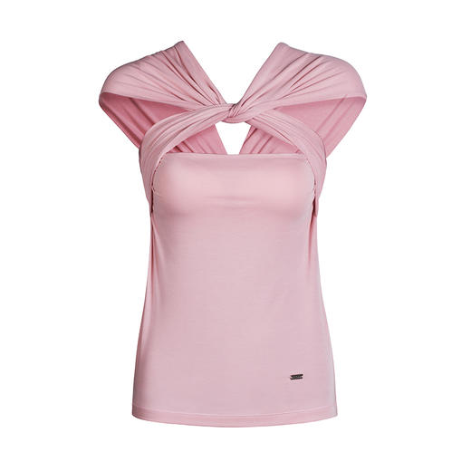 TITIKA夏季新款瑜伽服蝴蝶结交叉短袖运动上衣紧身瑜伽t恤女63948 商品图4